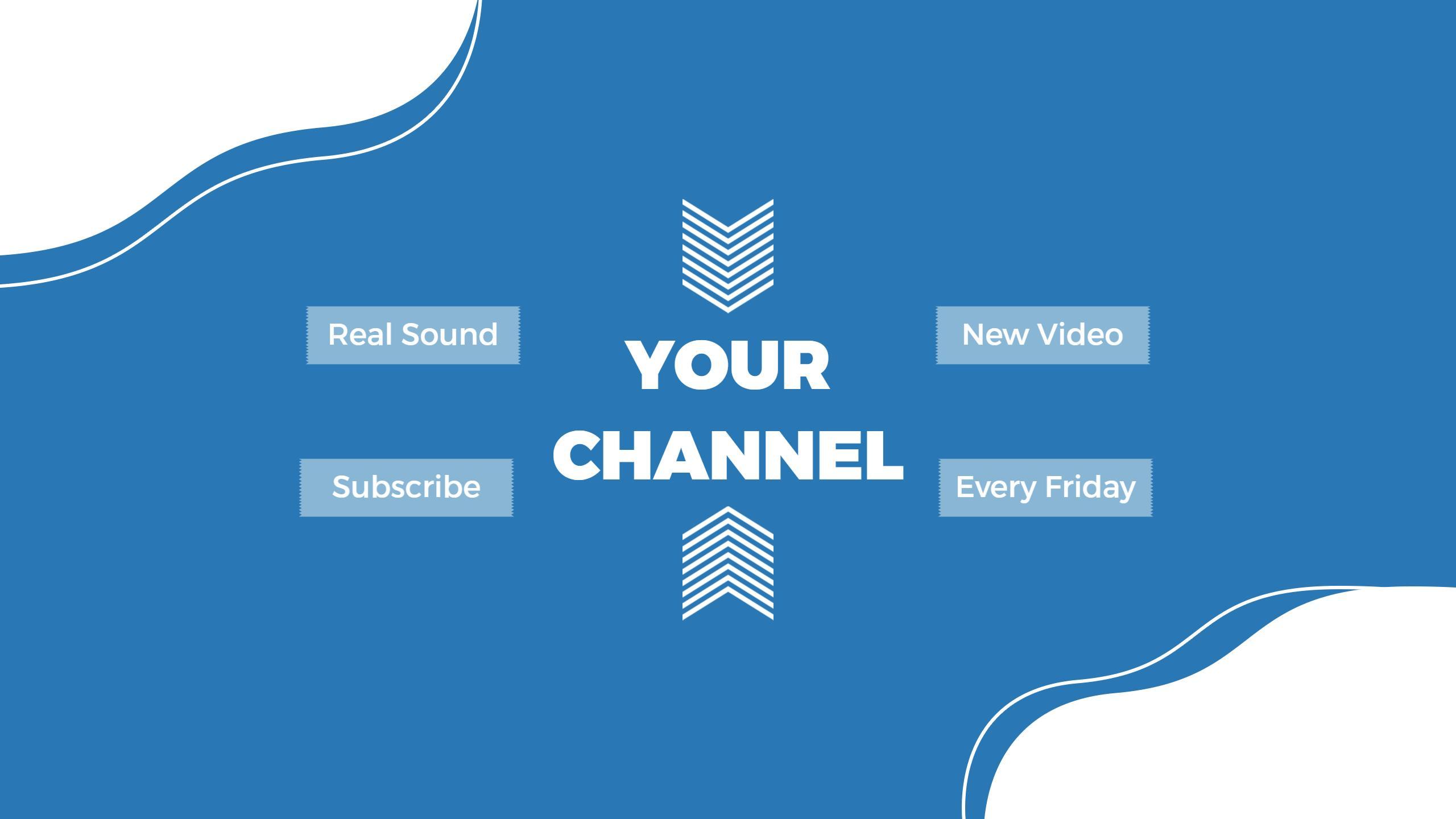 Bold Blue Background with Your Channel YouTube Promotion Banner Template