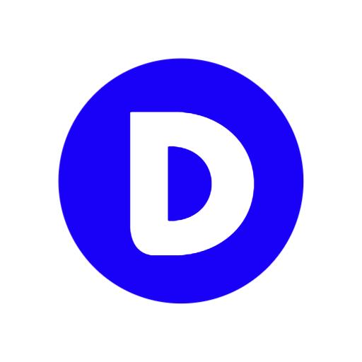 Bold Blue Circular Design with Letter D in Alphabet Logo Template