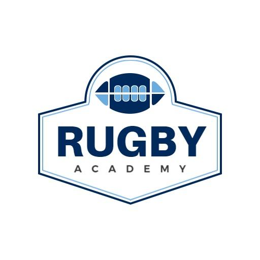 Bold Blue Design Emphasizing Rugby Academy Training Logo Template