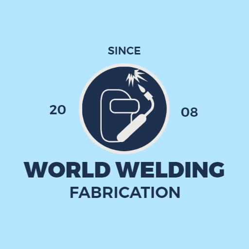 Bold Blue Design Showcasing Professional Welding Services Logo Template