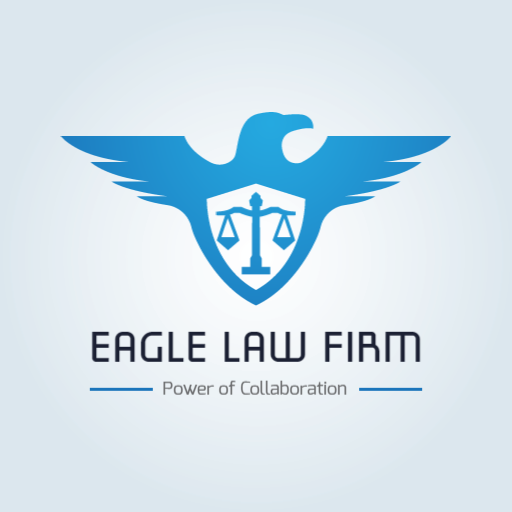 Bold Blue Eagle Symbolizing Justice in Law Firm Logo Template