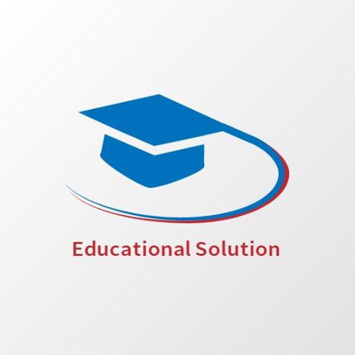 Bold Blue Graduation Cap Representing Educational Solutions Logo Template