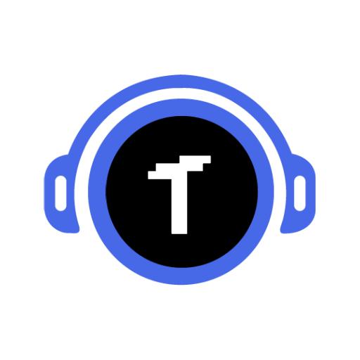 Bold Blue Headphones Featuring Unique Alphabet Design Logo Template