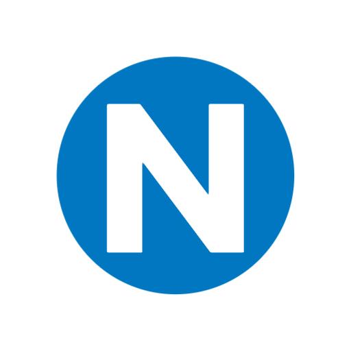 Bold Blue Letter N Encapsulated in Circular Design Logo Template