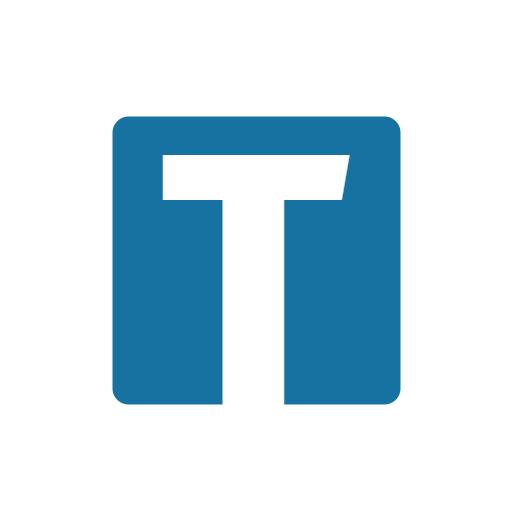 Bold Blue Letter T Forming a Unique Alphabet Logo Template