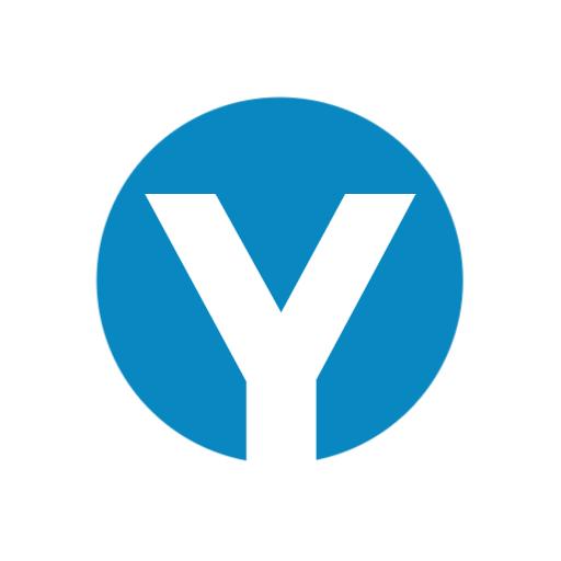 Bold Blue Letter Y in Circular Design for Alphabet Logo Template