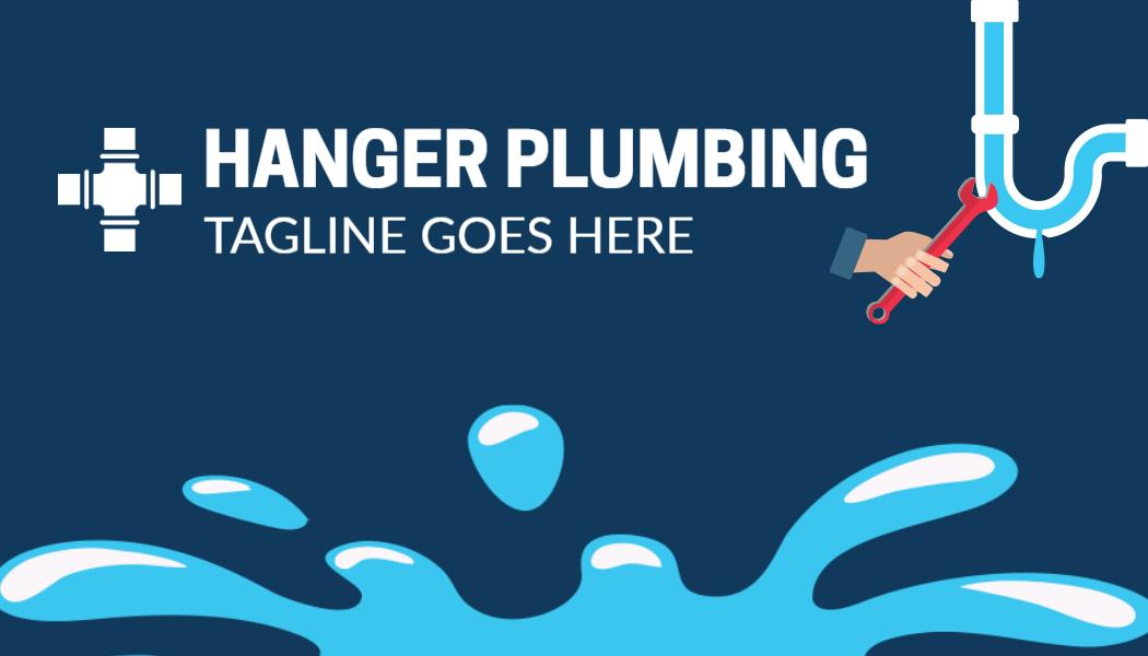Bold Blue Plumbing Services Handyman Business Card Template