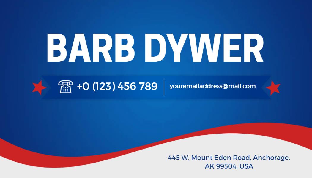 Bold Blue Political Campaign Business Card Template