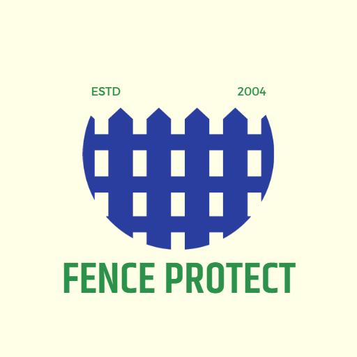 Bold Blue Protective Fence Design for Safety Logo Template