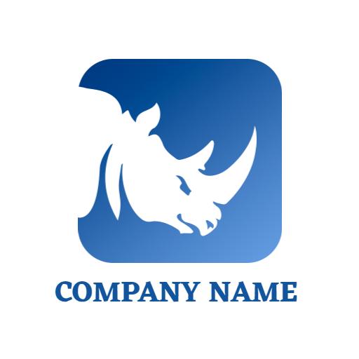 Bold Blue Rhino Design Representing Wildlife Conservation Logo Template