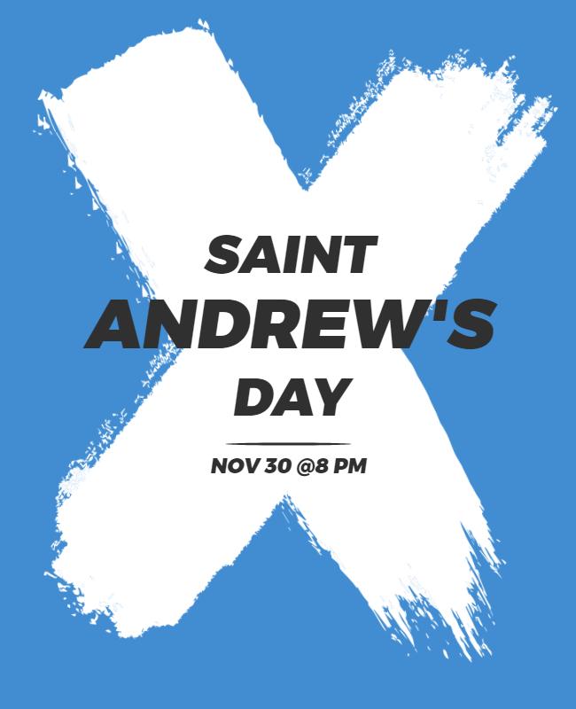 Bold Blue Saint Andrew's Day Celebration Poster Template