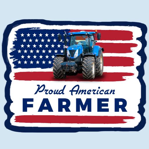 Bold Blue Tractor Design Celebrating American Farmer Sticker Template