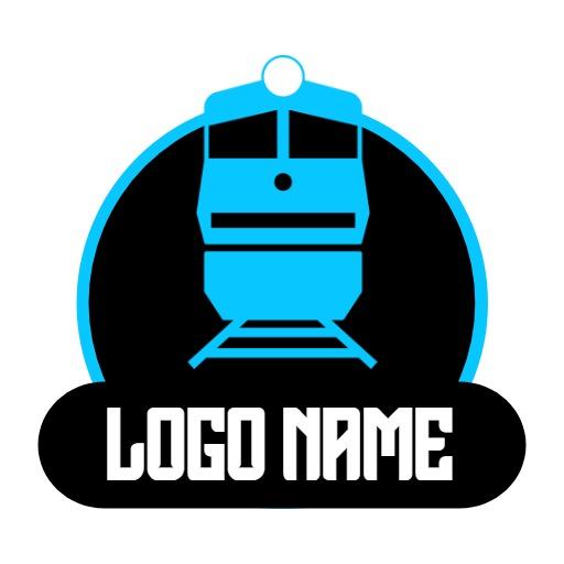 Bold Blue Train Icon Symbolizing Efficient Logistics Logo Template