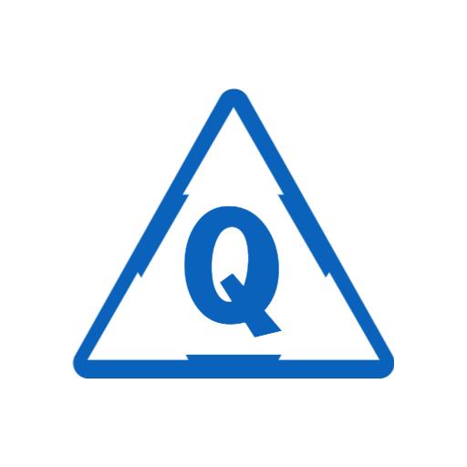Bold Blue Triangle Featuring Alphabet Letter Q Logo Template