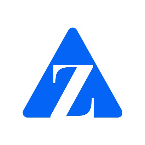 Bold Blue Triangle Shaped Letter Z in Alphabet Logo Template