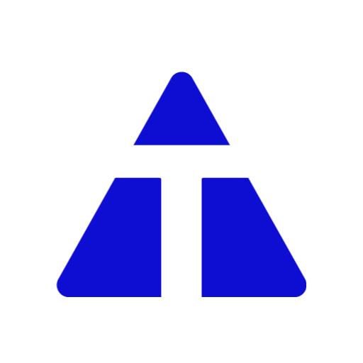 Bold Blue Triangular Shapes Representing Alphabet Logo Template