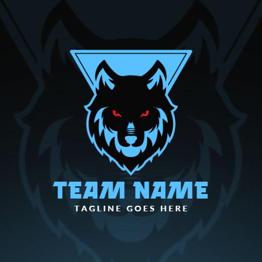 Bold Blue Wolf Design With Fierce Eyes for Team Spirit Logo Template