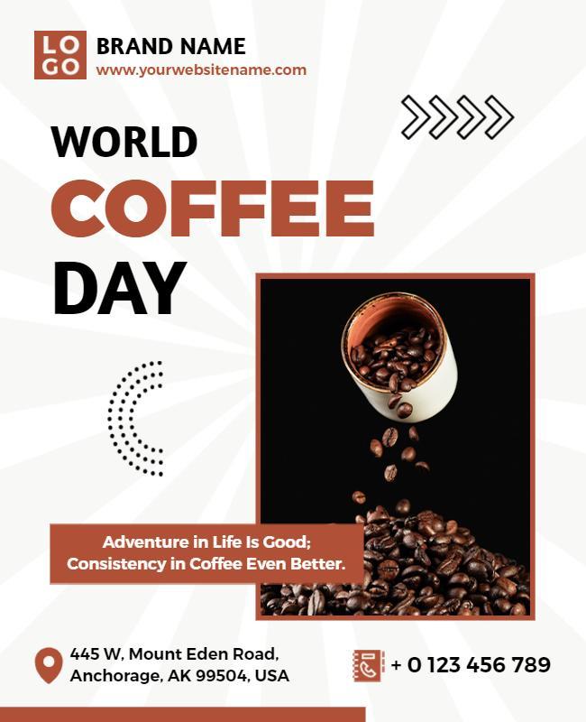 Bold Coffee-Themed Celebration for World Coffee Day Poster Template