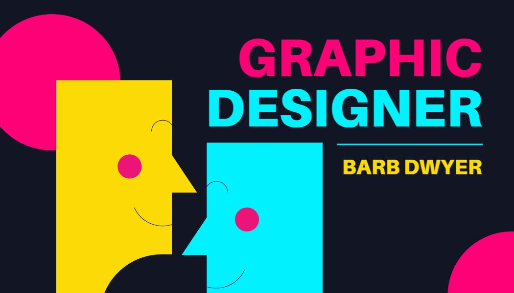 Bold Colorful Abstract Graphic Designer Business Card Template