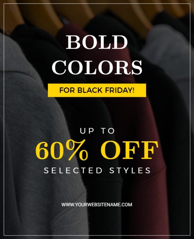 Bold Colorful Black Friday Sale Discounts Poster Template