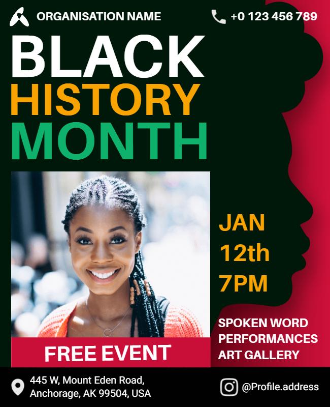 Bold Colorful Black History Month Celebration Poster Template