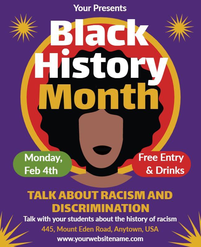 Bold Colorful Black History Month Education Event Poster Template