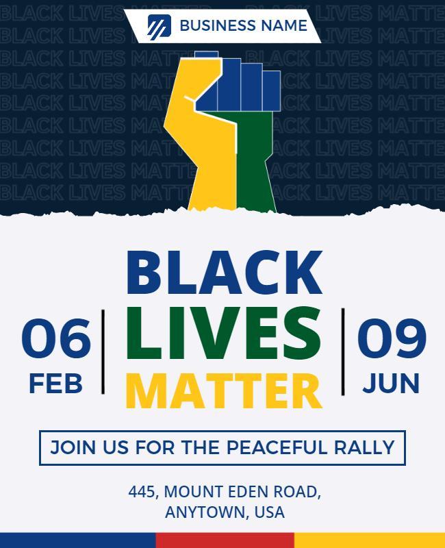 Bold Colorful Black Lives Matter Rally Awareness Poster Template