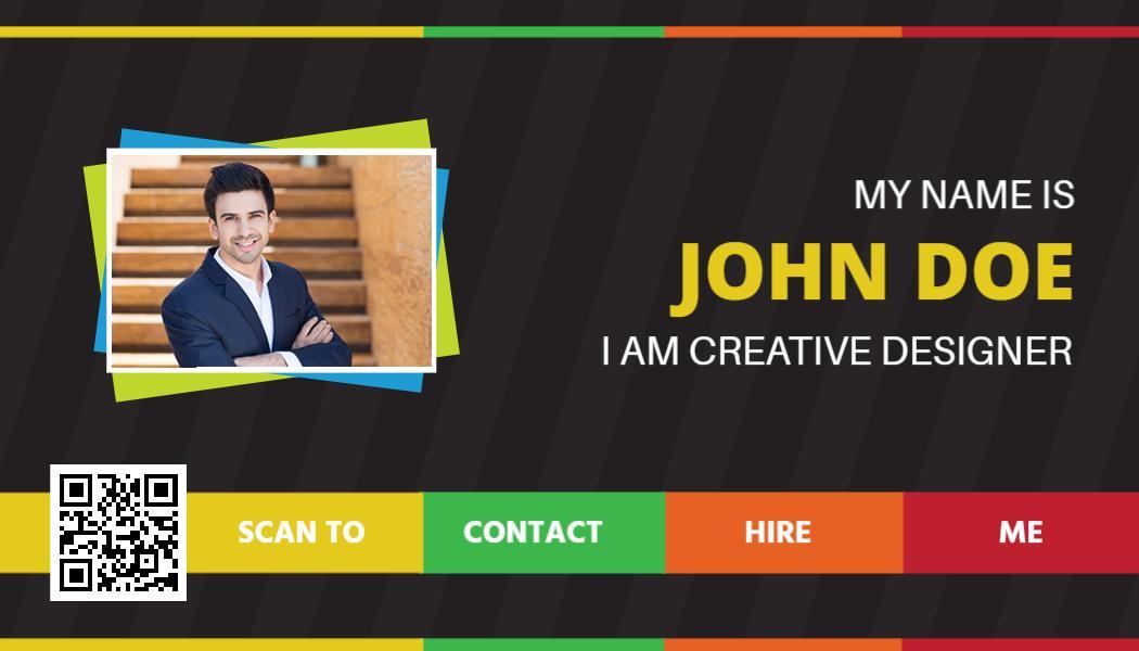 Bold Colorful Graphic Designer Business Card Template