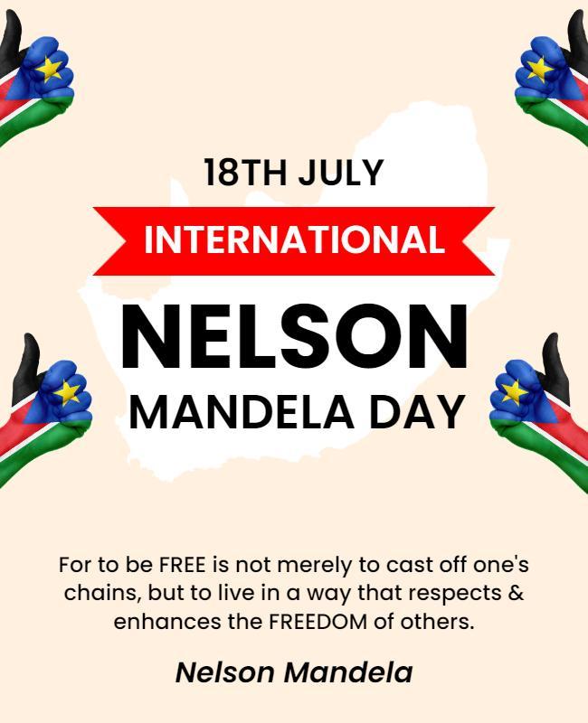 Bold Colorful Tribute for Nelson Mandela Day Poster Template