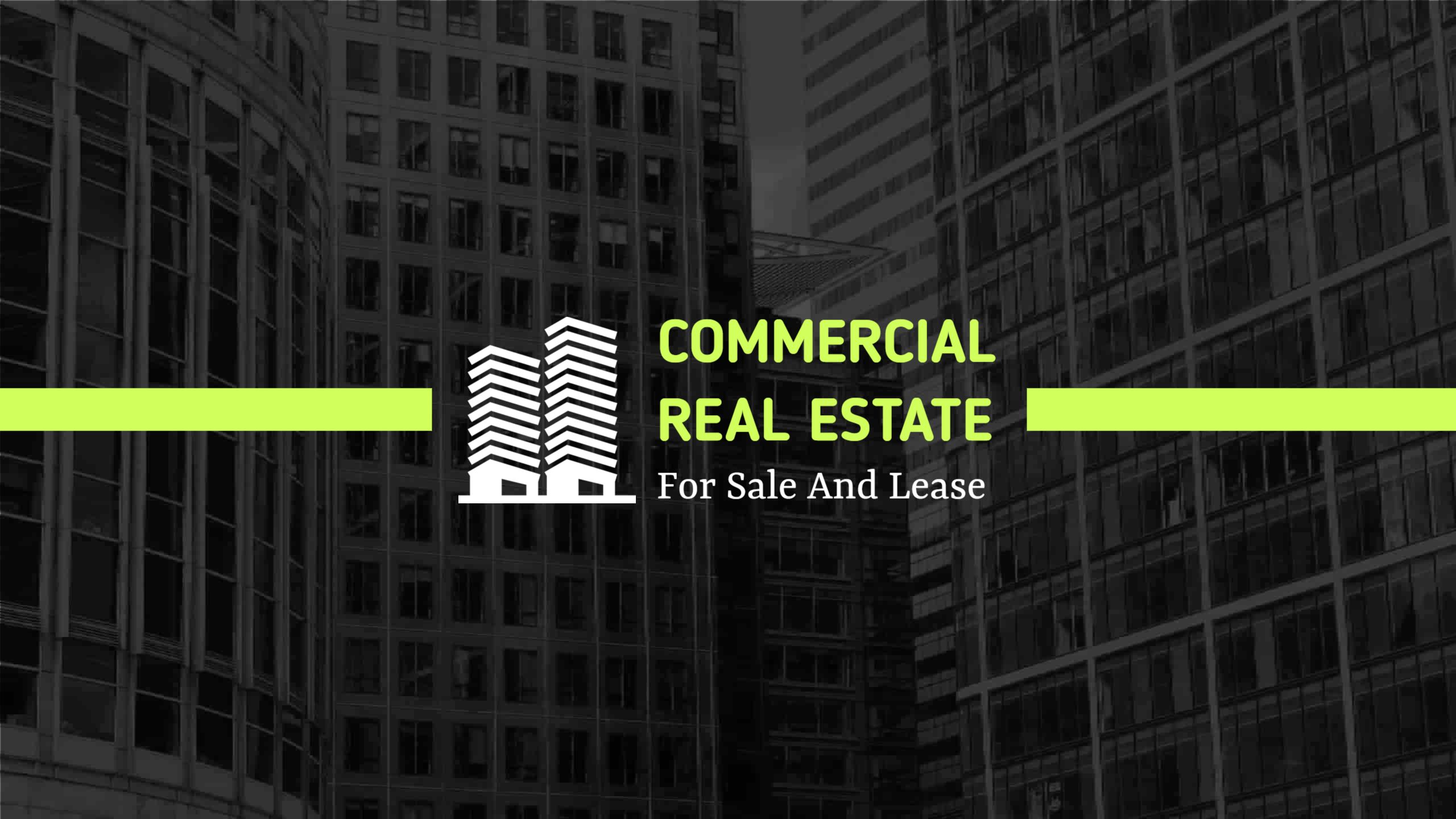 Bold Commercial Real Estate Offerings on Urban Background YouTube Banner Template
