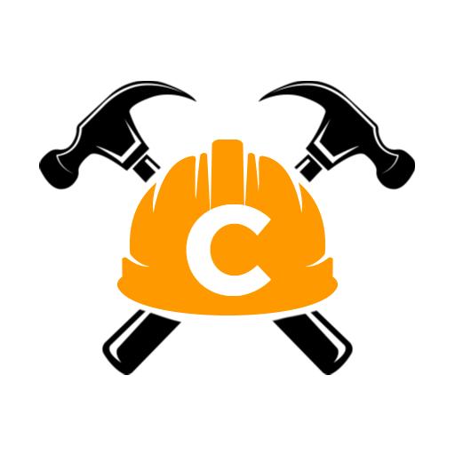 Bold Construction Helmet and Tools Representing Alphabet Logo Template