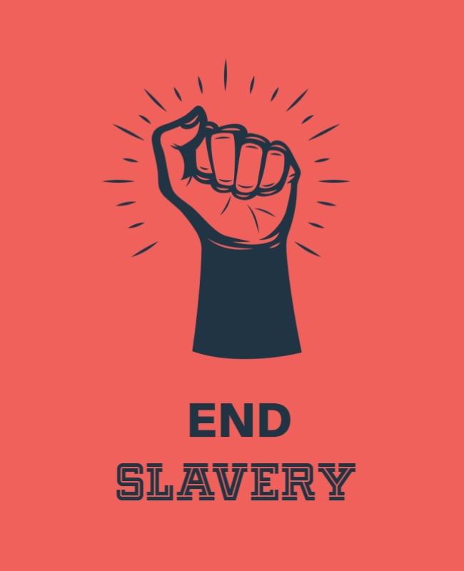 Bold Coral Social Justice Campaign Against Slavery Poster Template