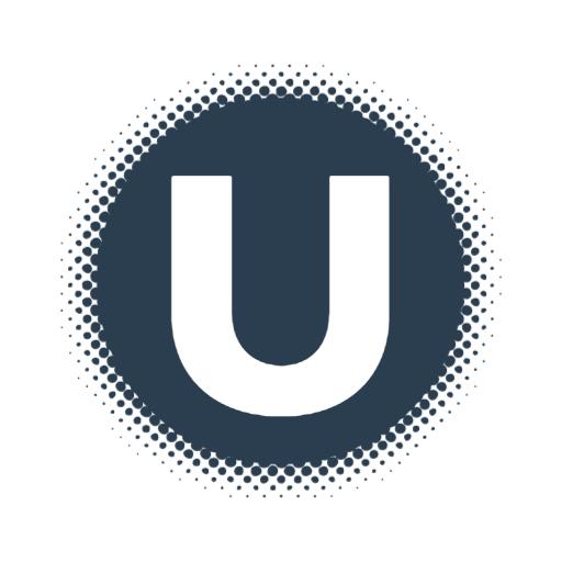 Bold Dark Blue Circular Design Featuring Alphabet Letter U Logo Template