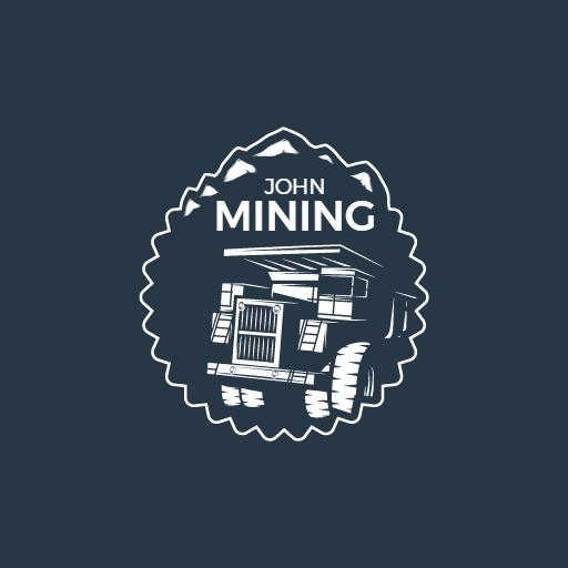Bold Dark Blue Mining Transporting Resources Industrial Logo Template