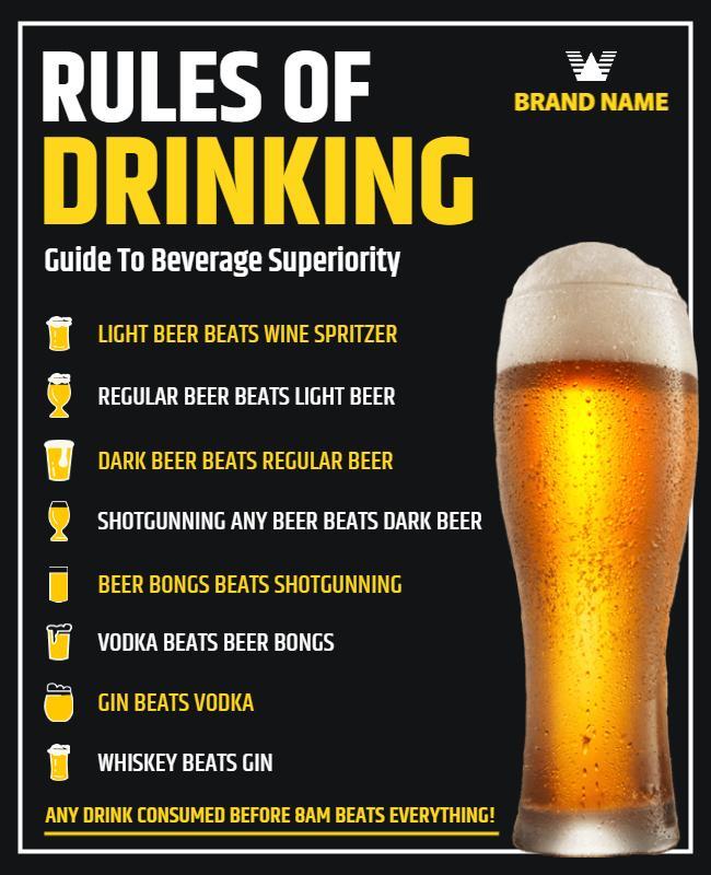 Bold Drink Hierarchy Guide for Party Celebration Poster Template