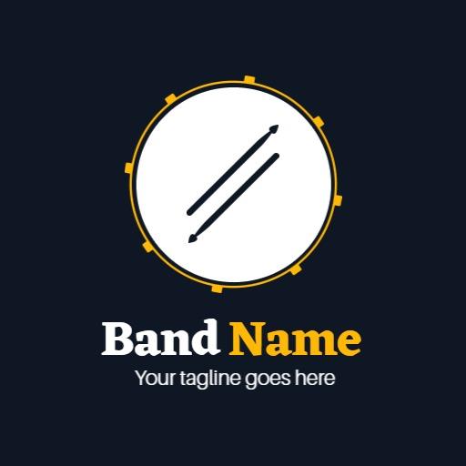 Bold Drum Design Representing a Dynamic Music Band Logo Template