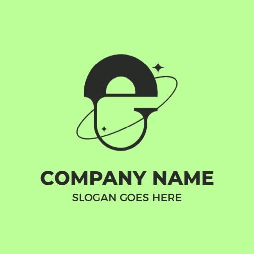 Bold E Letter Design with Cosmic Elements for Branding Logo Template