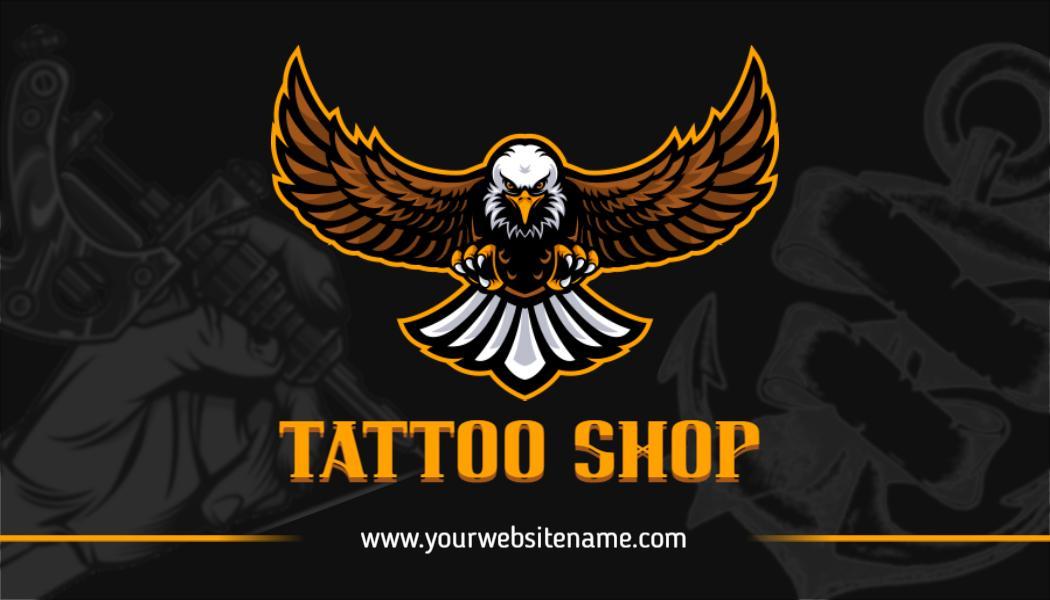 Bold Eagle Graphic Design for Tattoo Shop Business Card Template