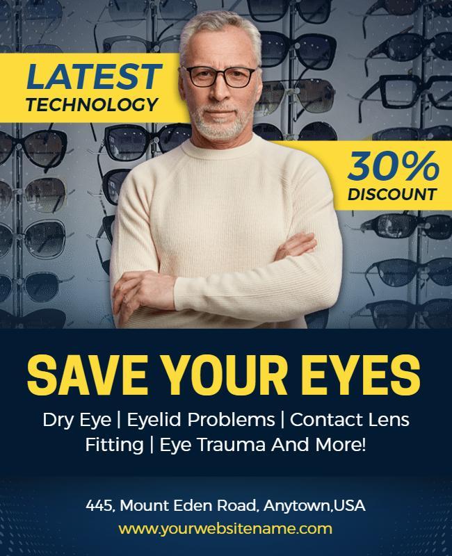 Bold Eye Care Promotion with Discount Offer Poster Template
