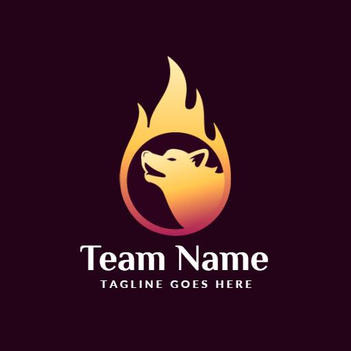 Bold Fire-Inspired Wolf Design for Team Identity Logo Template