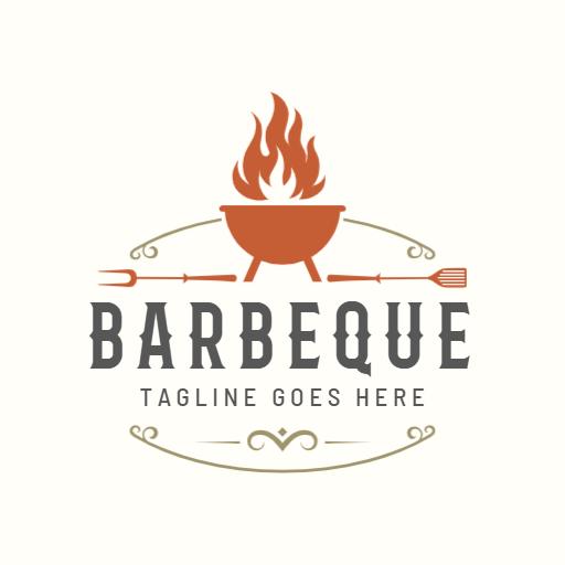 Bold Flame Design Showcasing Barbecue Cooking Logo Template
