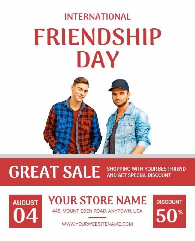 Bold Friendship Day Sale for Special Discounts Flyer Template