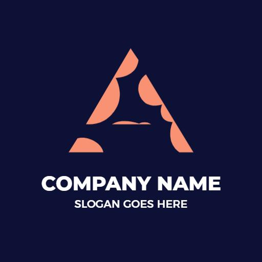 Bold Geometric A Letter Design on Deep Blue Background Logo Template