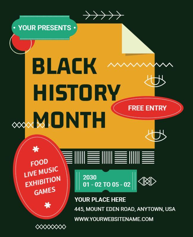 Bold Geometric Black History Month Celebration Poster Template