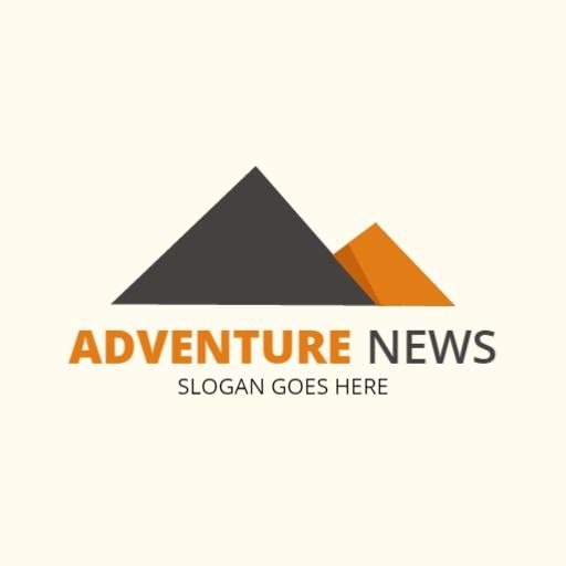 Bold Geometric Mountain Scape for Adventure News Logo Template