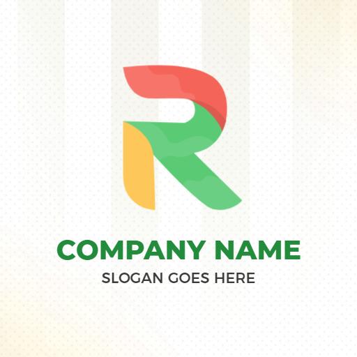 Bold Geometric R Letter Design With Vibrant Colors Logo Template