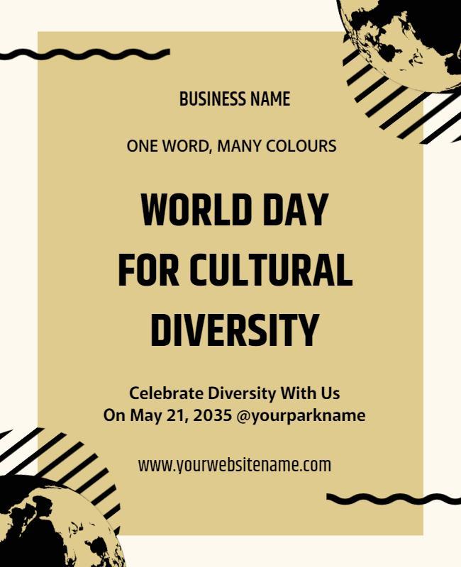 Bold Global Theme for World Day for Cultural Diversity Poster Template