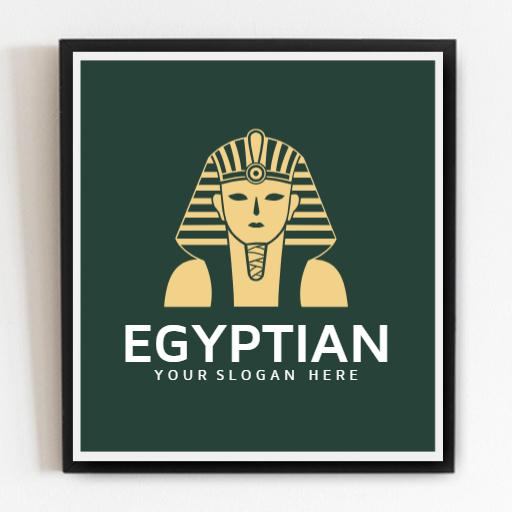 Bold Gold Pharaoh Design Capturing Egyptian Heritage Logo Template