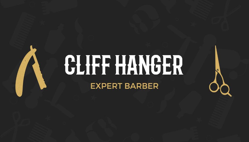Bold Gold Vintage Barber Shop Business Card Template