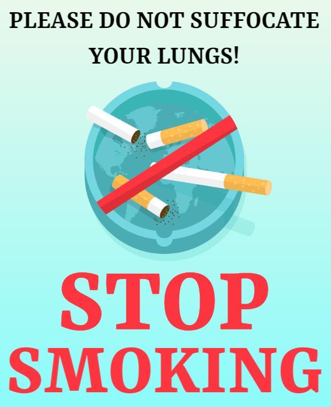 Bold Graphic Anti-Smoking Awareness Campaign Poster Template